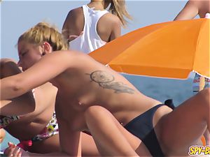 torrid swimsuit teenagers panty bra-less spycam Spy Beach