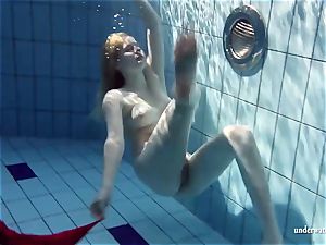 super-steamy blonde Lucie French teen in the pool
